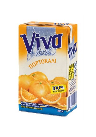Viva Πορτοκάλι Φυσικός Χυμός 0,25lt